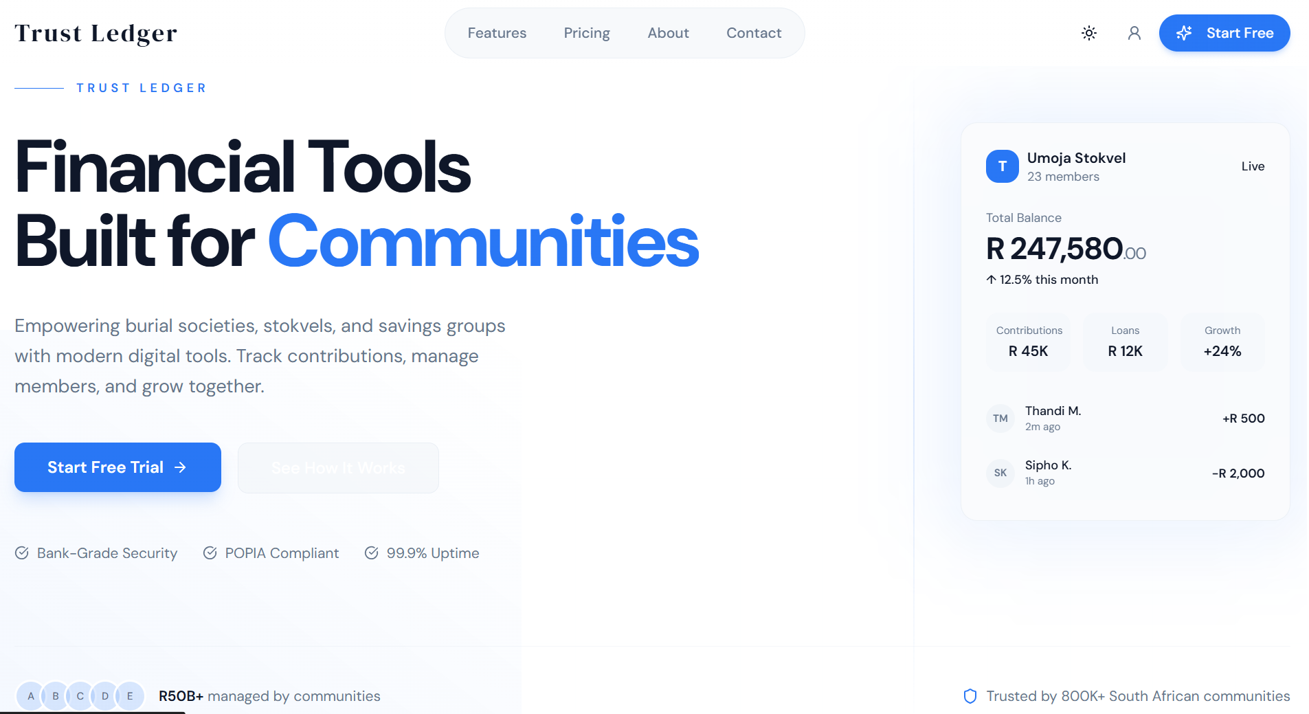 TrustLedger — Financial Analytics & Community Ledger preview